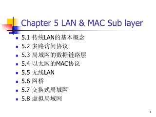 Chapter 5 LAN &amp; MAC Sub layer