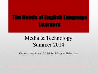 The Needs of English Language Learners