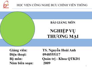 HỌC VIỆN CÔNG NGHỆ B Ư U CHÍNH VIỄN THÔNG