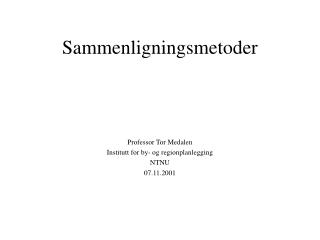 Sammenligningsmetoder