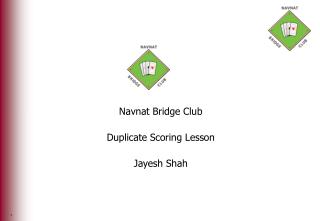 Navnat Bridge Club Duplicate Scoring Lesson Jayesh Shah