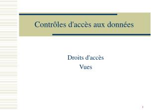 Contrôles d'accès aux données