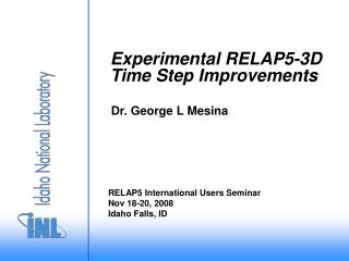 Experimental RELAP5-3D Time Step Improvements