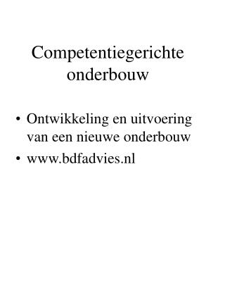 Competentiegerichte onderbouw