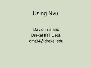 Using Nvu