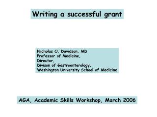 Writing a successful grant