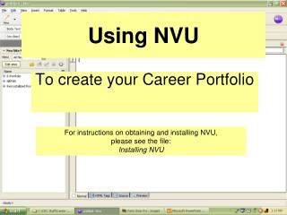 Using NVU