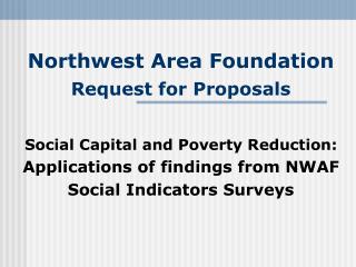 Northwest Area Foundation Request for Proposals