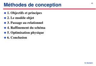 Méthodes de conception