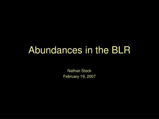 Abundances in the BLR