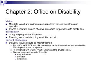 Chapter 2: Office on Disability
