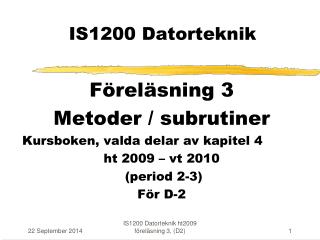 IS1200 Datorteknik