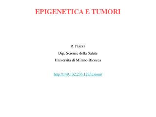 EPIGENETICA E TUMORI