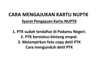 CARA MENGAJUKAN KARTU NUPTK