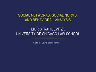 Class 2 – Law &amp; Social Norms