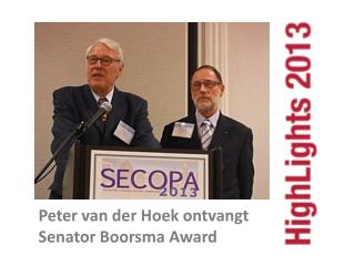 Peter van der Hoek ontvangt Senator Boorsma Award