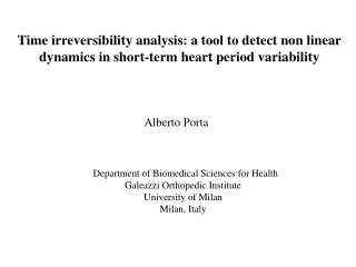 Time irreversibility analysis: a tool to detect non linear