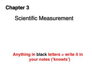 Chapter 3 Scientific Measurement