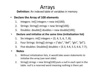 Arrays