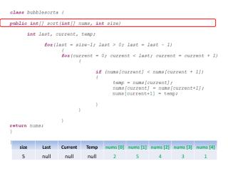 bubble sort answers