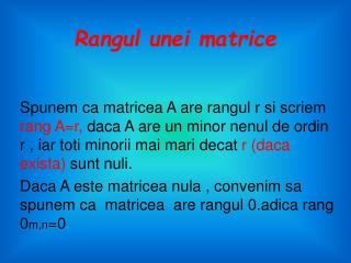 Rangul unei matrice