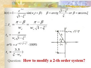 Question: How to modify a 2-th order system?