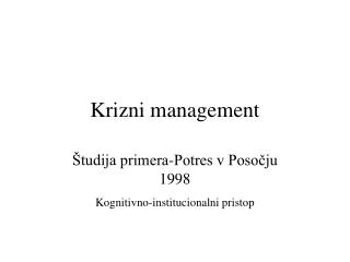 Krizni management