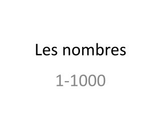 Les nombres