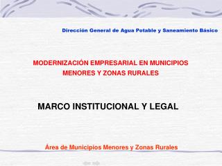 Área de Municipios Menores y Zonas Rurales