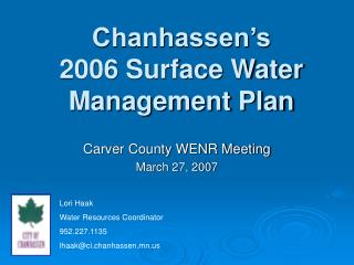 Chanhassen’s 2006 Surface Water Management Plan