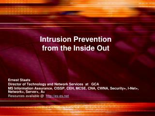 Intrusion Prevention from the Inside Out