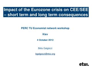 Impact of the Eurozone crisis on CEE/SEE – short term and long term consequences