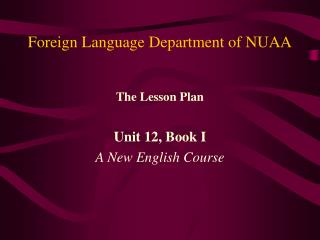 Foreign Language Department of NUAA