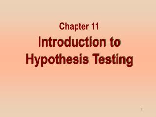 Introduction to Hypothesis Testing