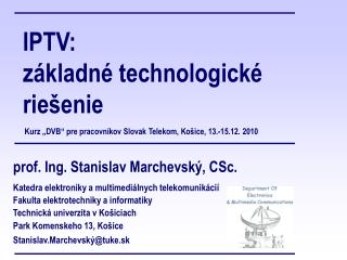 IPTV: základné technologické riešenie