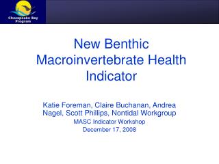 New Benthic Macroinvertebrate Health Indicator