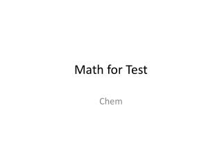 Math for Test