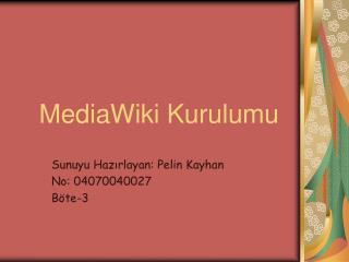 MediaWiki Kurulumu