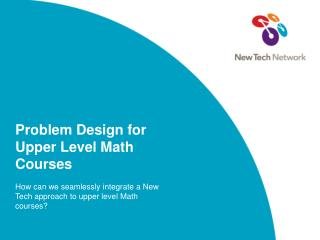 Problem Design for Upper Level Math Courses