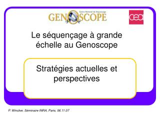 Le séquençage à grande échelle au Genoscope Stratégies actuelles et perspectives