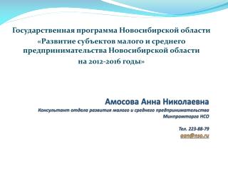 Государственная программа Новосибирской области