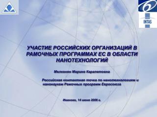 УЧАСТИЕ РОССИЙСКИХ ОРГАНИЗАЦИЙ В РАМОЧНЫХ ПРОГРАММАХ ЕС В ОБЛАСТИ НАНОТЕХНОЛОГИЙ