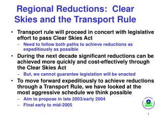 Regional Reductions: Clear Skies and the Transport Rule