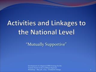 Activities and Linkages to the National Level