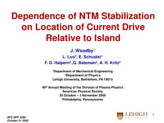 Dependence of NTM Stabilization on Location of Current Drive Relative to Island