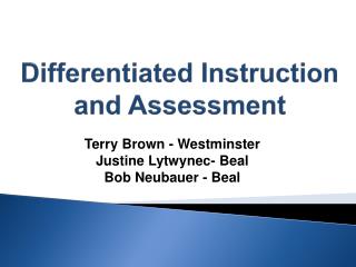 Differentiated Instruction and Assessment