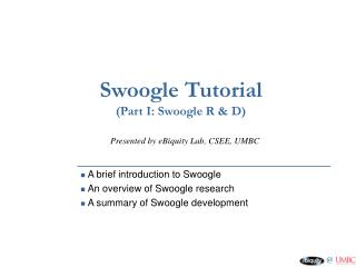 Swoogle Tutorial (Part I: Swoogle R &amp; D)