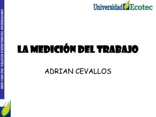 LA MEDICIÓN DEL TRABAJO