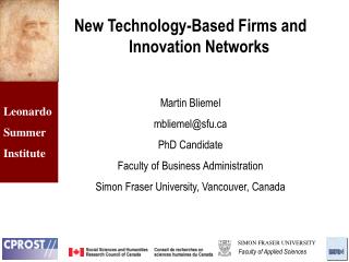 New Technology-Based Firms and Innovation Networks