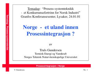 Prosessintegrasjon i Norge